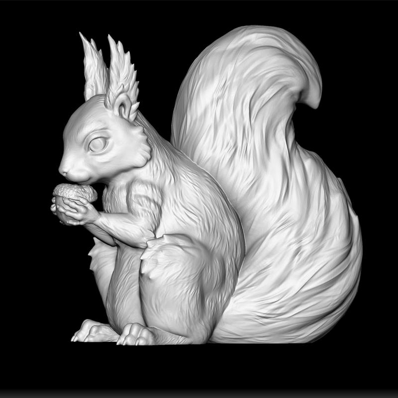 Squirrel - 3D Print Squirrel - Cute Squirrel Figurine - Forest Animal Sculpture - Squirrel Design STL