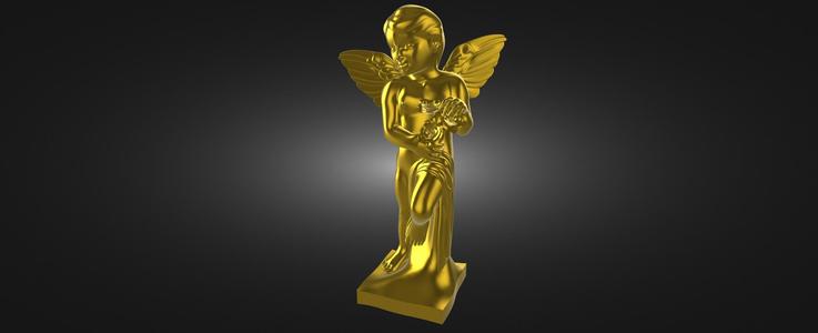 Little angel with flowers