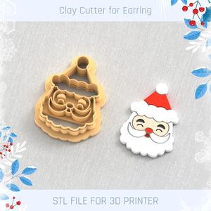 Santa Face Clay Cutter, Winter Earring Cutters, Christmas Clay Cutters, Mini Clay Cutters 3 Sizes