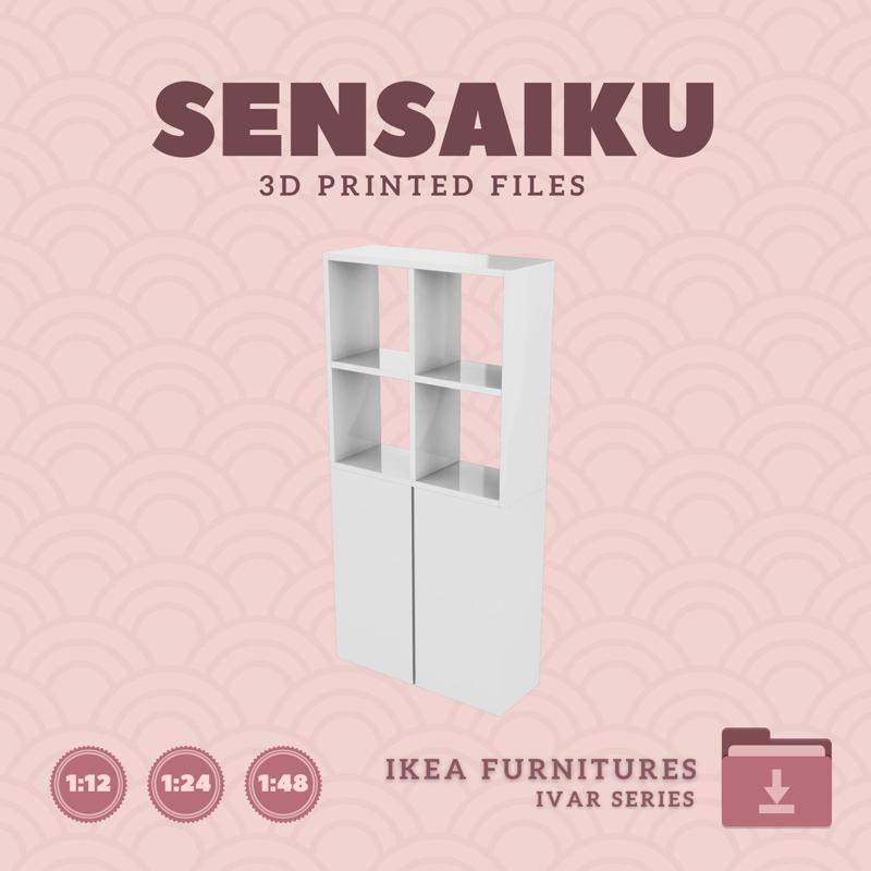 Miniature 18. IVAR Shelving Unit V16 31 In for Miniature Dollhouse - IKEA - 3D Print Instant Download