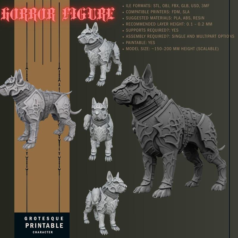 Symbol of Strength and Loyalty – 3D Printable Armored Pitbull Figure Model