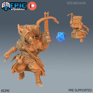 Rat Folk Alchemist Crossbow & Bow ‧ DnD Miniature ‧ Tabletop Miniatures ‧ Gaming Monster ‧ 3D Model ‧ RPG ‧ DnDminis ‧ STL FILE