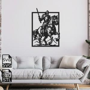 Knight on Horse 2D Wall Art STL SVG