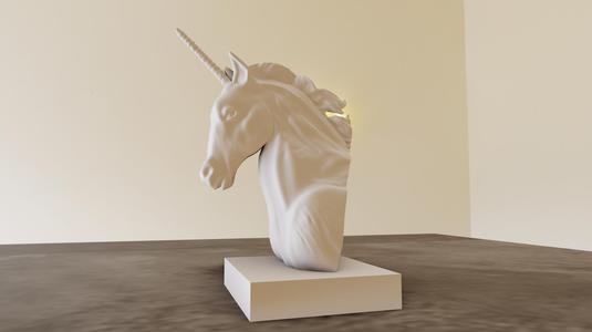 unicorn bust statue stl