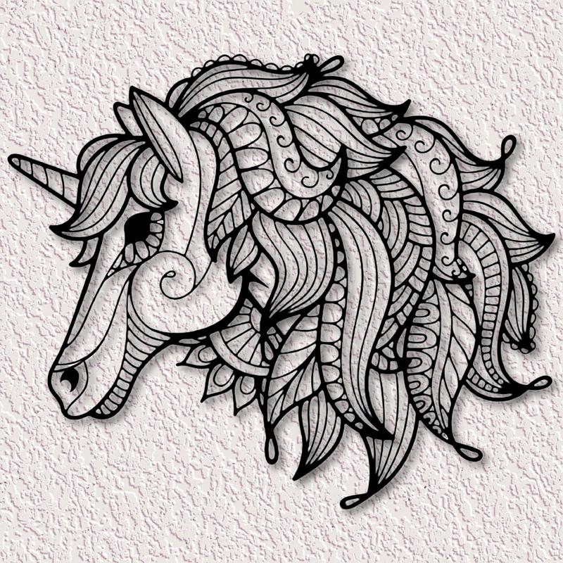 Mandala Unicorn wall art Celtic Unicorn wall decor 2d art animal