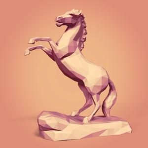 Polygonal - LowPoly Horse Statue