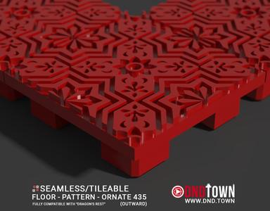 3D Modular Dungeon Tile: Floor - Pattern - Ornate 435 (OUTWARDS) - DnD Town Minis (www.dnd.town)