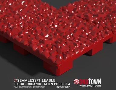 3D Modular Dungeon Tile: Floor - Organic - Alien Pods 3.4 (ROUGH/DEEP) - DnD Town Minis (www.dnd.town)