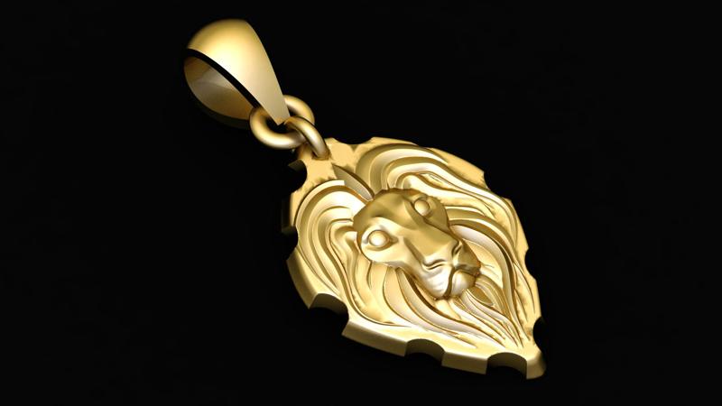Lion Face Pendant 3d printable Model