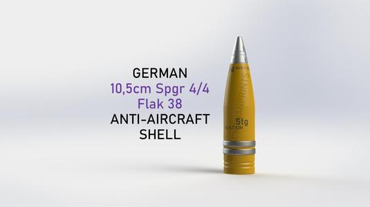 WW2 German 10.5cm Flak 38 Spgr 4/4 Anti-Aircraft Shell