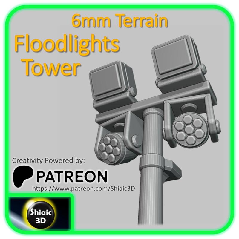 6mm Terrain - Industrial Floodlights Tower