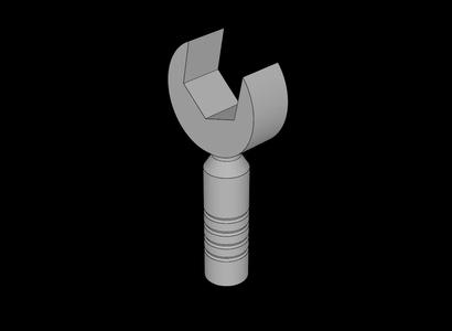Lego Compatible (604551.dat) Minifig Tool Open End Wrench with 3-Rib Handle   