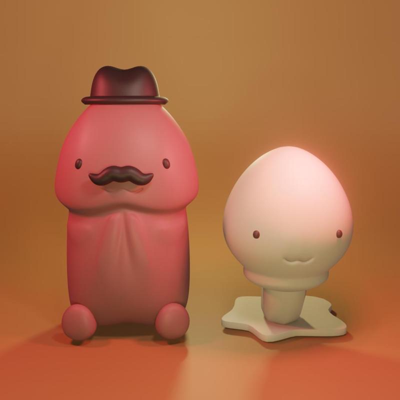 OCHINCHIN CUTE FIGURE DAD + SON SPERM/ PENIS CUTE FIGURE / Father's Day