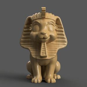 Cute Pharaoh Cat 3D Model – Fun Egyptian Decoration STL