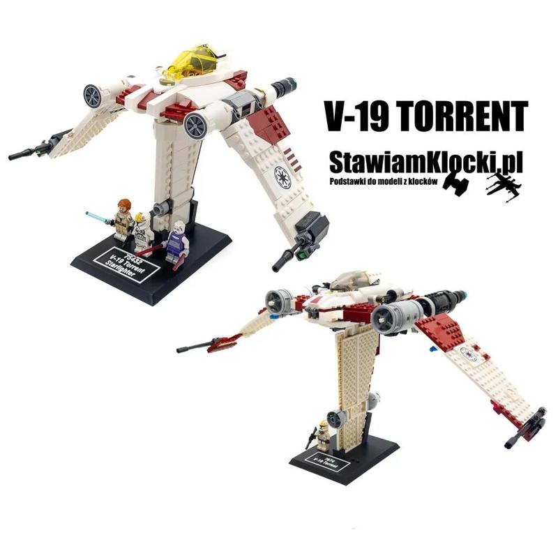 Display Stand for LEGO Star Wars 75432 V-19 Torrent Starfighter / 7674 V-19 Torrent   