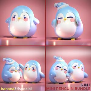 Cute Chibi Penguin Pet Bundle - 6 in 1 - For 3D Printing