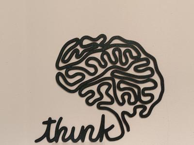 Think brain wall art 2D