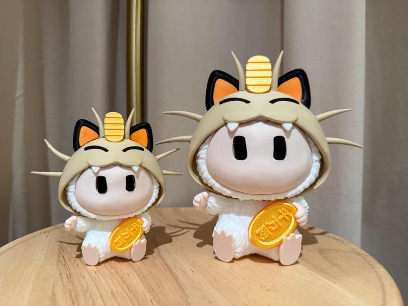 Multipart Maneki-neko Meowth Figurine Cosplay Costume (No AMS Required)