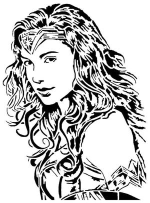 Wonder Woman stencil 11