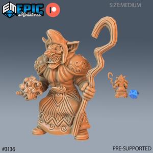Wicked Goblin Tribe Wizard ‧ DnD Miniature ‧ Tabletop Miniatures ‧ Gaming Monster ‧ 3D Model ‧ RPG ‧ DnDminis ‧ STL FILE