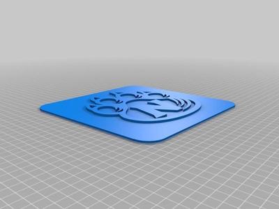NWMSU Bearcat Paw on Thin Square Plate