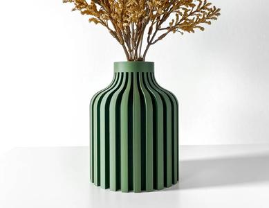The Alik Short Vase, Modern and Unique Home Decor for Dried and Preserved Flower Arrangement  | STL File   