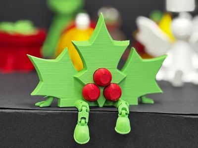 Articulated Christmas Holly Leaves - hands & feet