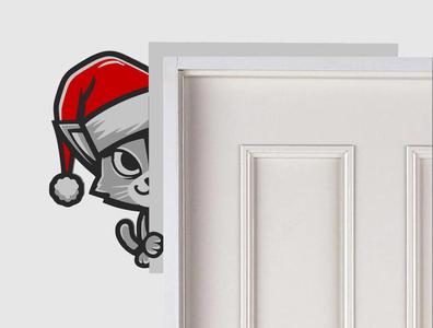 Cat Christmas Door Decoration