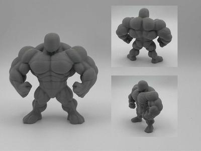 Cartoon Strongman – Stylized Muscular Figurine