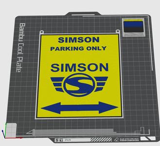 Simson Parking Only Sign