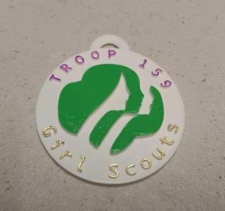 Girl Scouts Medallion with loop   
