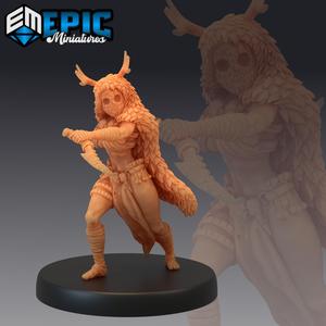 Wood Mask Tribe Warrior / Female Forest Fighter / Woodland Encounter