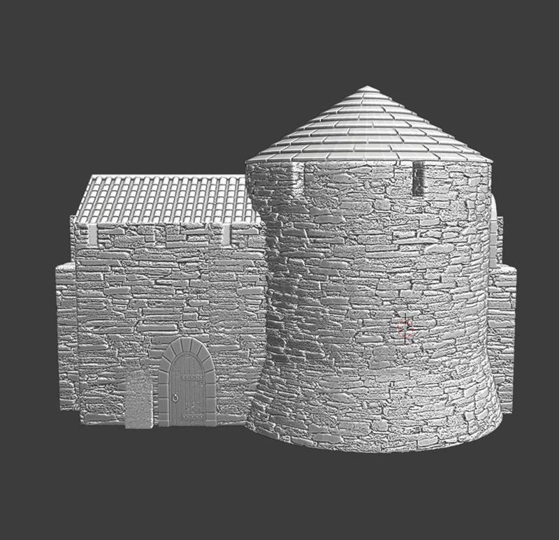Round tower and housing - Modular Castle System