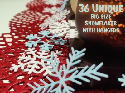 Christmas tree Snowflakes 36pcs with hangers