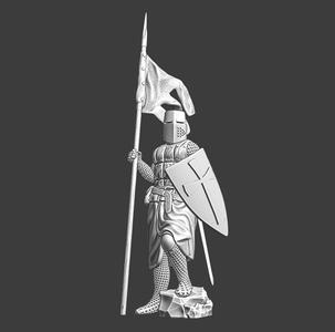 Medieval Teutonic Knight with banner/Lance