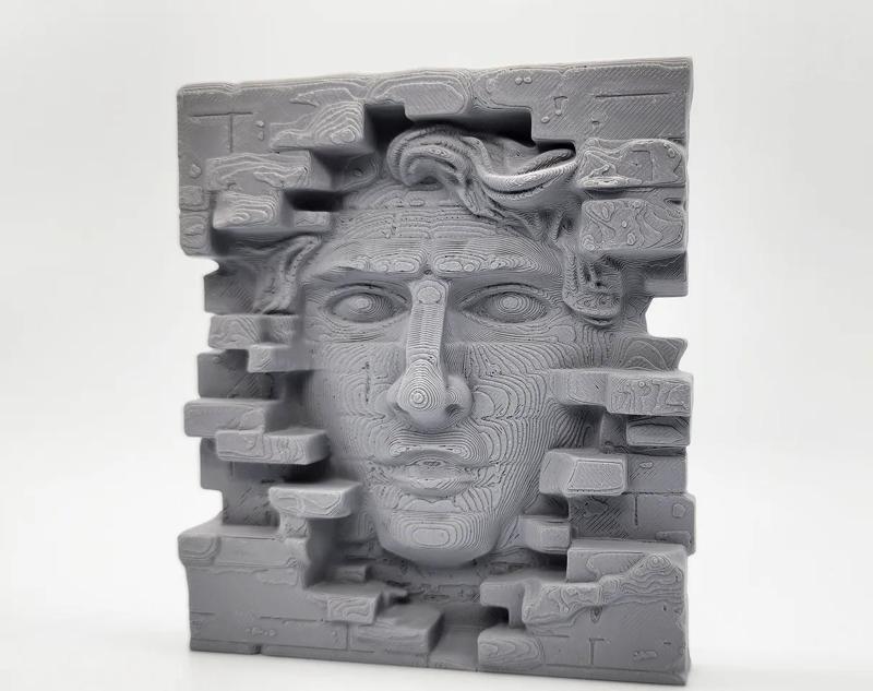 Face in the Brick Wall Sculpture - No Supports   