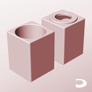 CS68-100-P Pierced Modular Stacking Storage Box Bin Container Planter Lamp Shade | Printable Objects - Infinite Containers | stl file for 3d printing