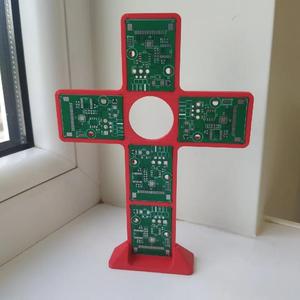 Cross with PCBs art   