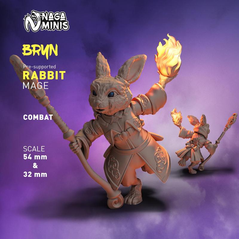 (Pre-supported) Rabbit Folk Mage Combat