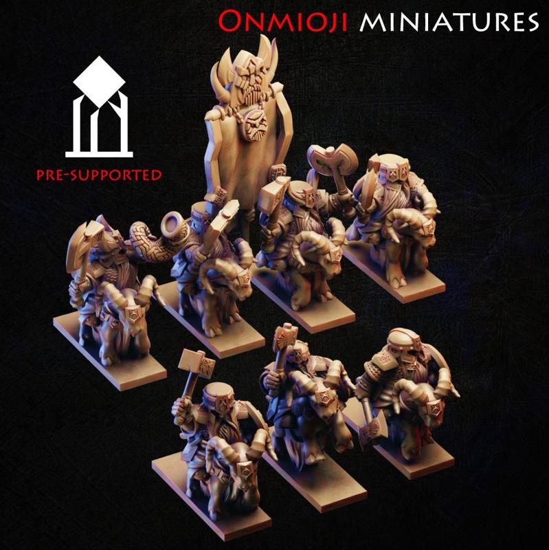 Dwarf warriors mountain goat riders