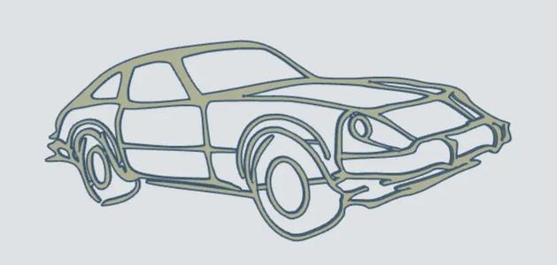 Old car to wall   
