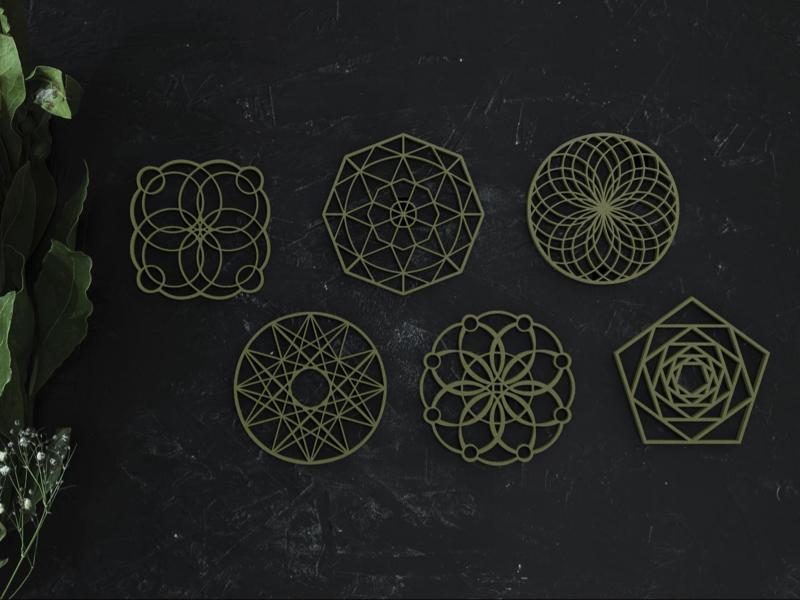 Sacred Geometry Coffee Coaster Collection
