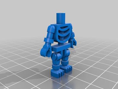 Building Block Skeleton Minifig (2 piece remix)