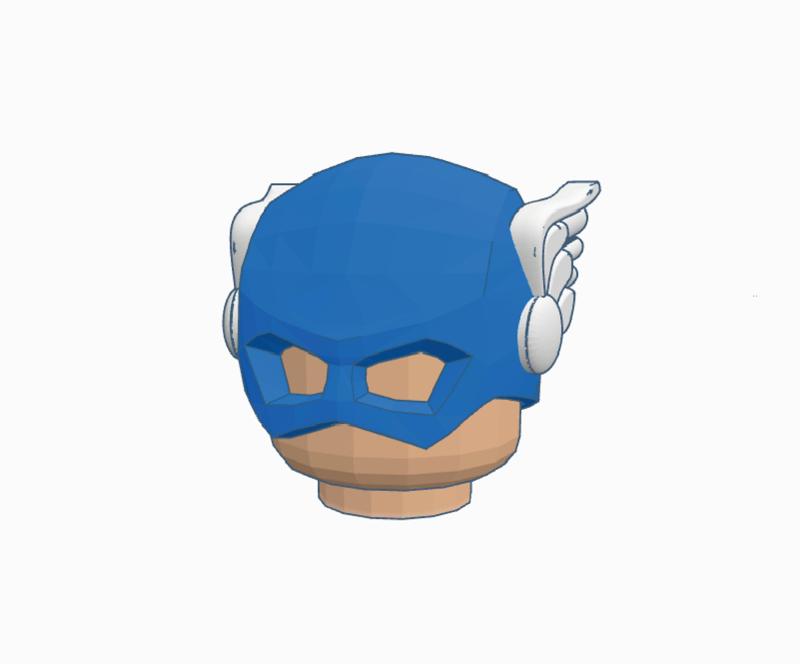 Leg.o Classic Captain America Helmet Brick Minifigure