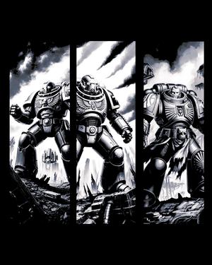 Classic Newsreel look at Space Marines on the ground - Set of bookmarks