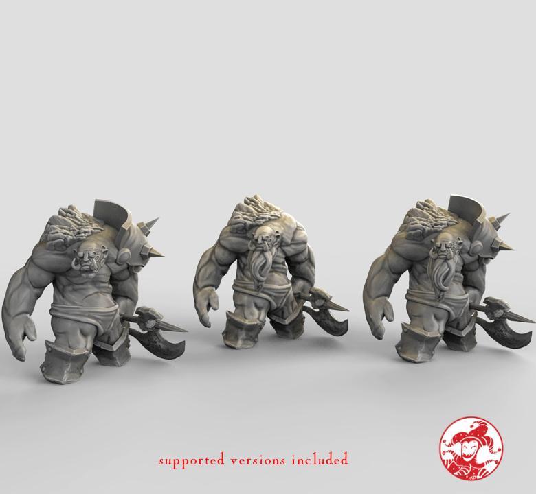 Mountain Ogre/Stone Cursed Ogre 3 versions, 2-inch base 75mm Large Miniatures