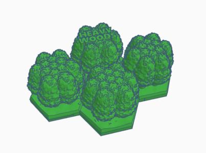 Heavy Forest 4 and 7 Hex Tile Clusters, Hex Map Scale & True Scale