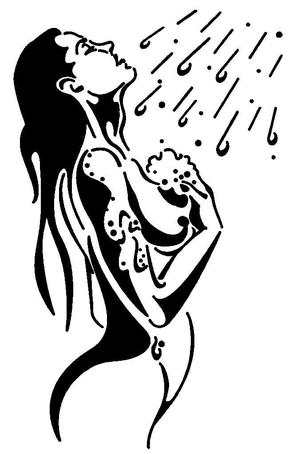 Shower Girl stencil