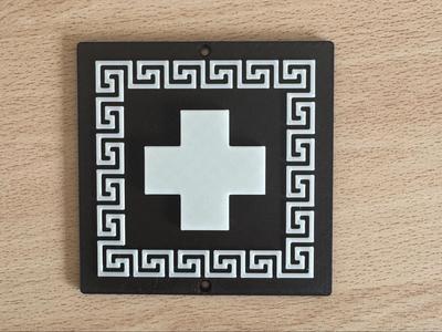 Red Cross Sign - Emergency Aid Plate