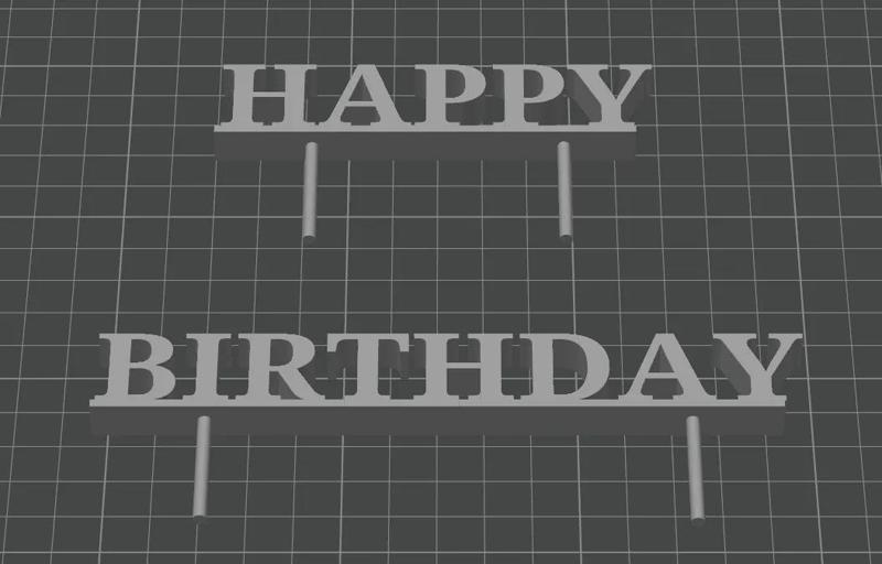 Happy Birthday Cake Topper   